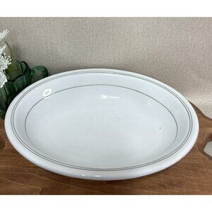Shenango China DOUBLE GREEN STRIPE  10 Inch OVAL SERVING BOWL Restaurant Ware